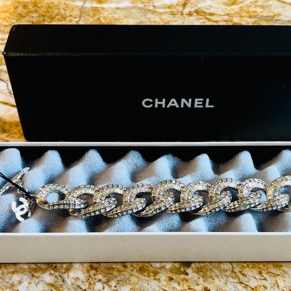 CHANEL Jewelry - Authentic- Chanel Crystal Strass Link Bracelet